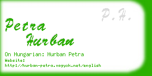 petra hurban business card